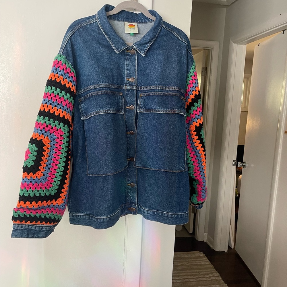 Farm Rio Crochet Denim Jacket - Picture 4 of 9